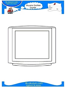 Çocuklar İçin Tv Boyama Sayfaları 